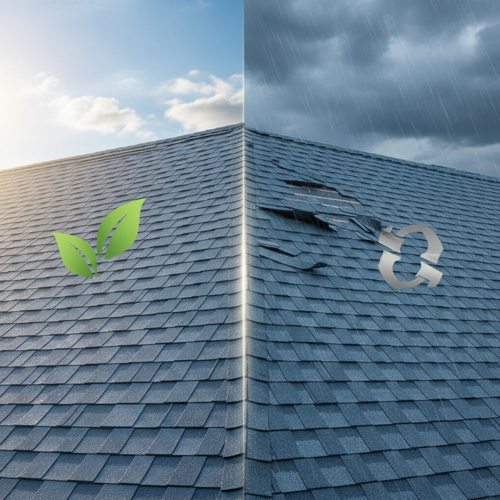 homeowner reviewing roofing warranty documents with contractor
